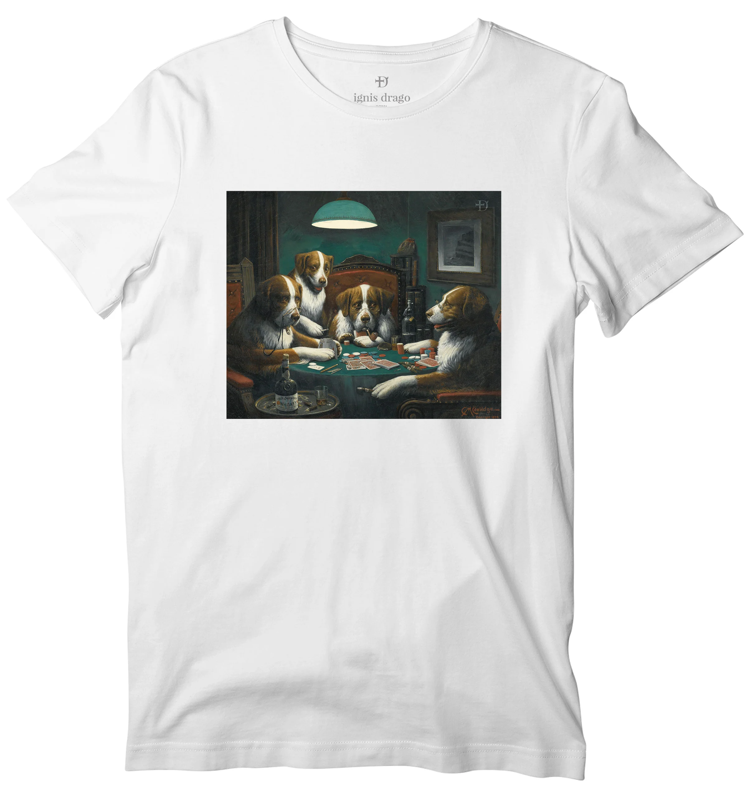 Dogs Playing Poker Art T-shirt - Image 3