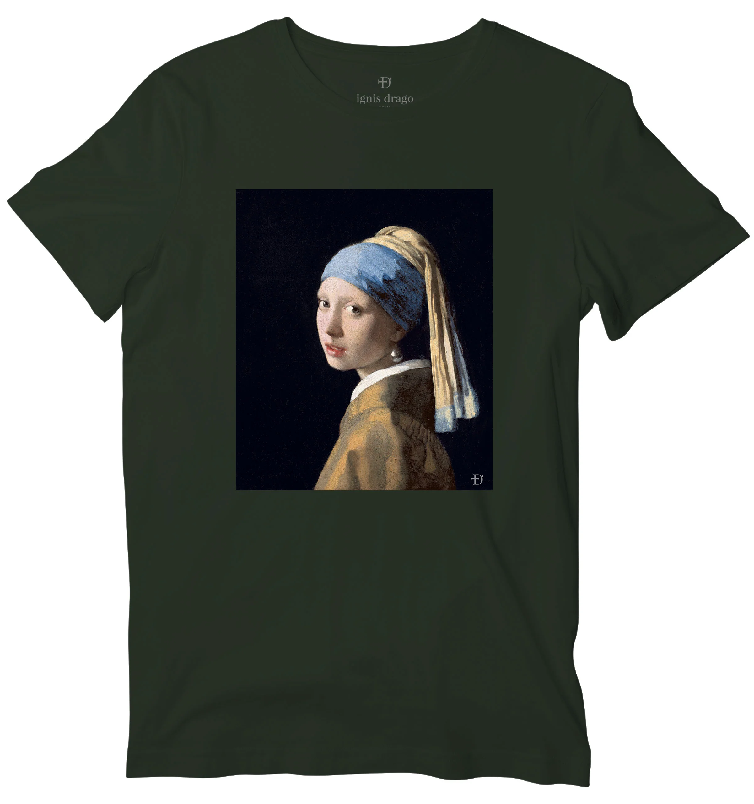 Girl With A Pearl Earring Art T-shirt - Image 3